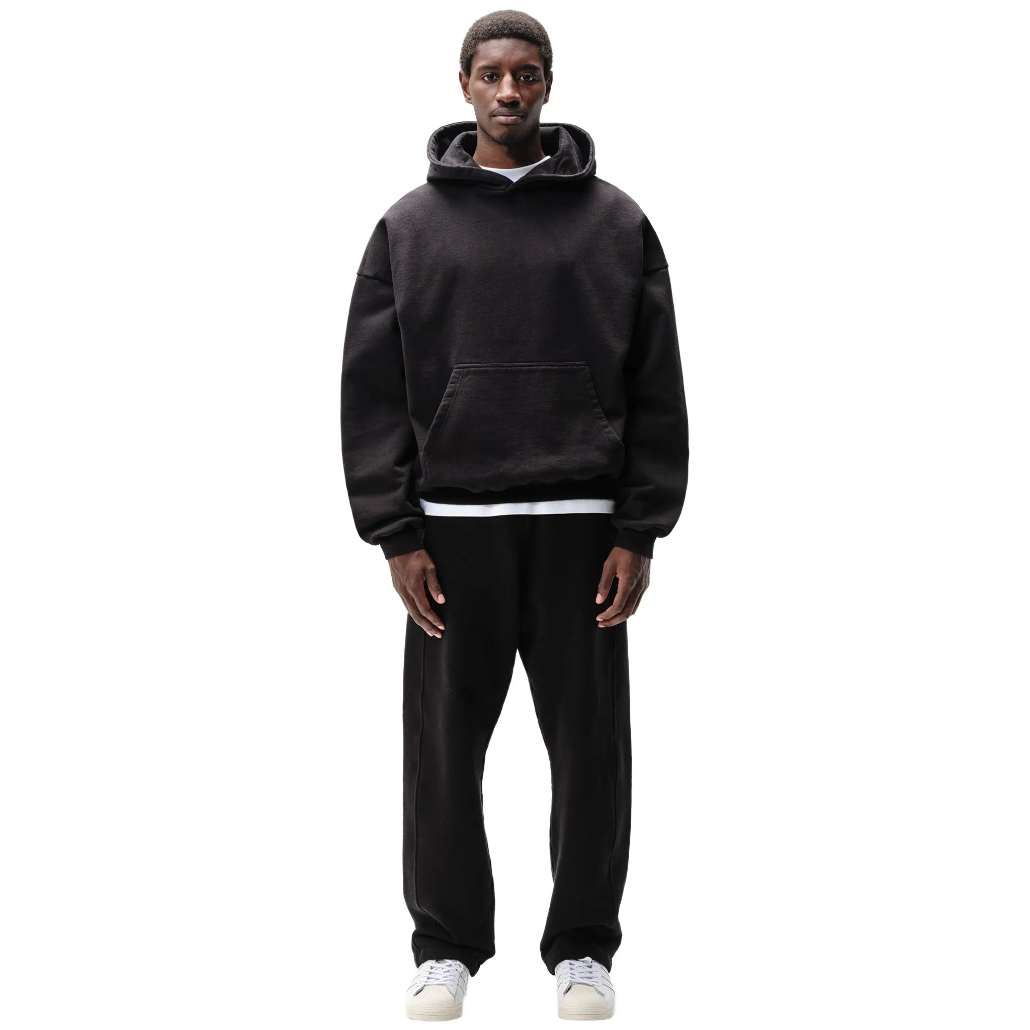 Front View of Summit Heavyweight Black Hoodie 13561424